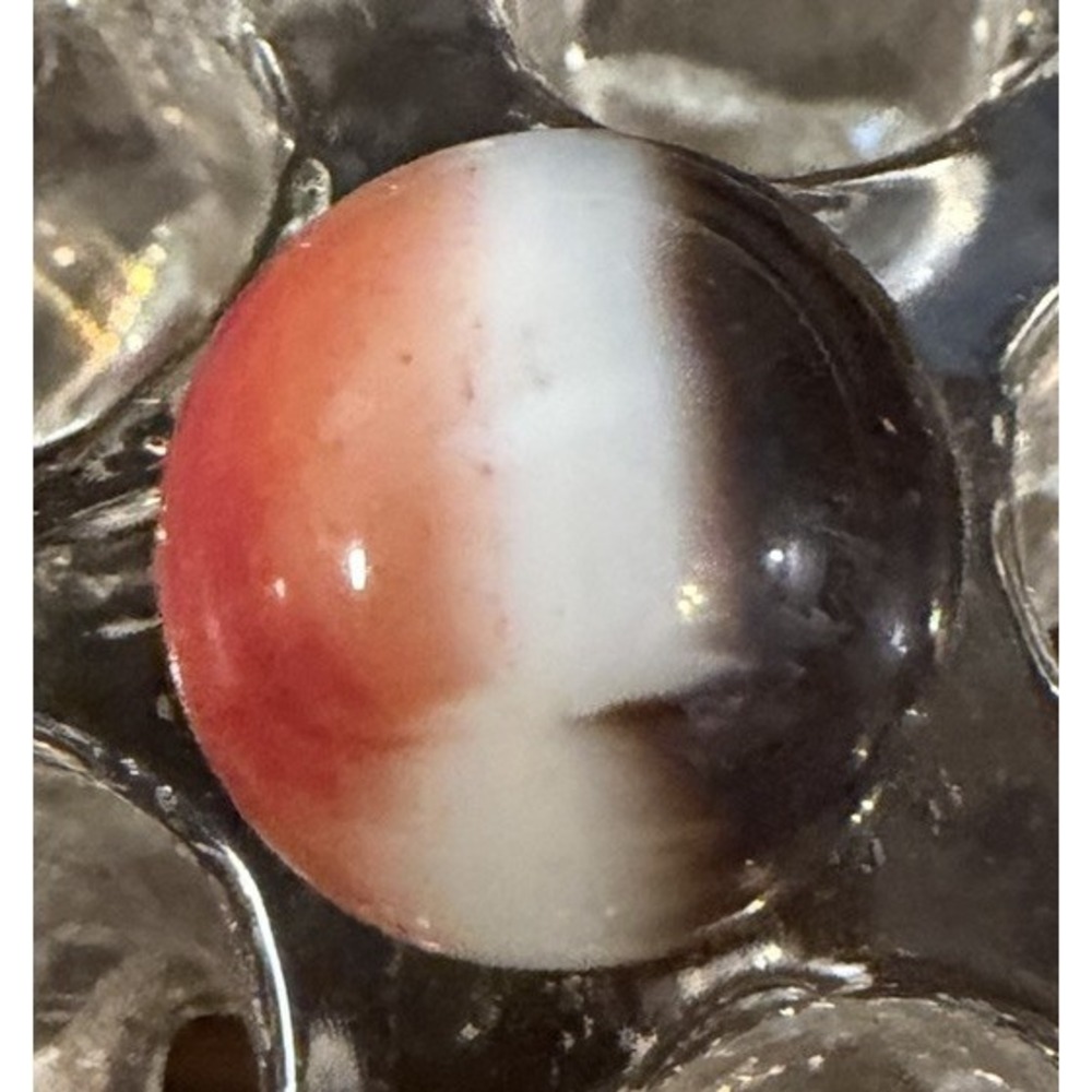 Vintage Red White Black Tri Color Swirl Marble Peltier Rebel Style